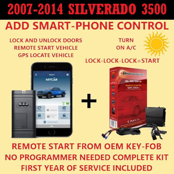 2007-2014 CHEVROLET SILVERADO 3500 PLUG & PLAY REMOTE START MYCAR SMARTPHONE APP | OMEGALINK