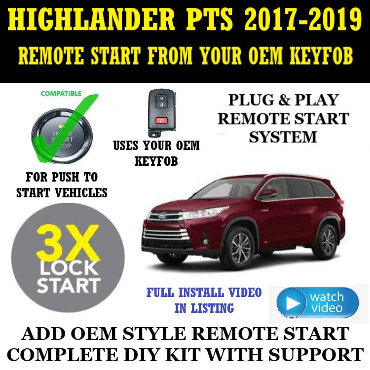 Remote start deals 2019 toyota highlander