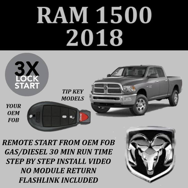 3X Lock Plug and Play Remote Start Kit 2018 RAM 1500 Tip Key | FORTIN