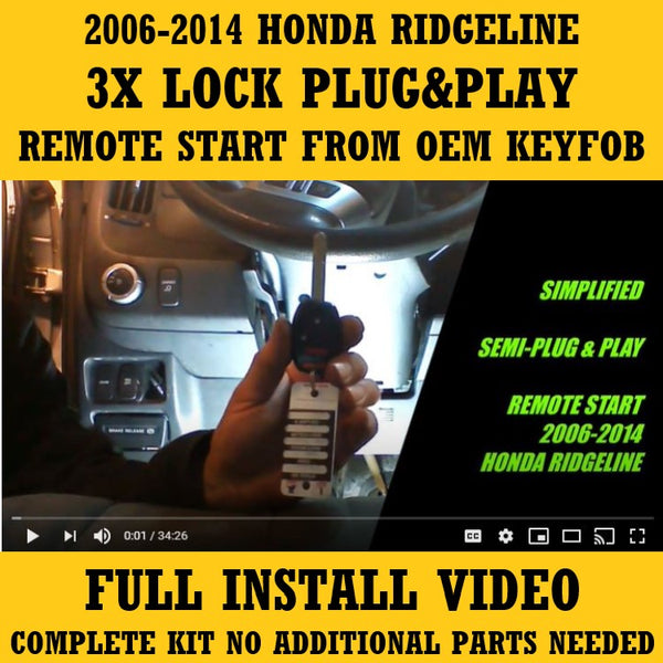 Plug & Play Remote Start 2006-2014 Honda Ridgeline 3X LOCK | FORTIN