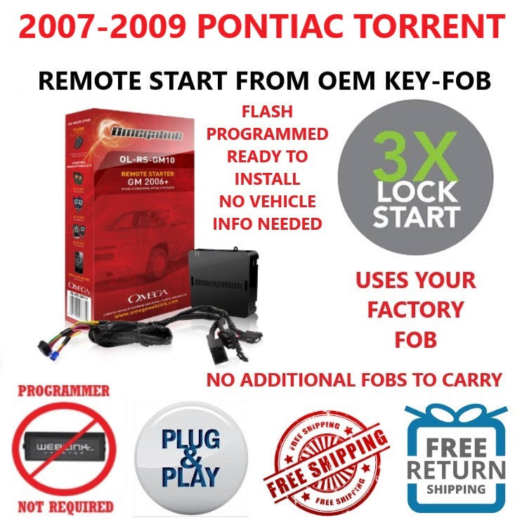 3X LOCK PLUG & PLAY REMOTE START 2007-2009 PONTIAC TORRENT | OMEGALINK