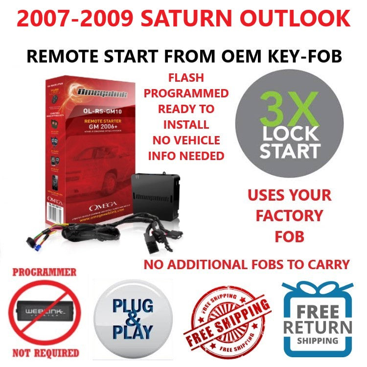 3X LOCK PLUG & PLAY REMOTE START 2007-2009 SATURN OUTLOOK | OMEGALINK