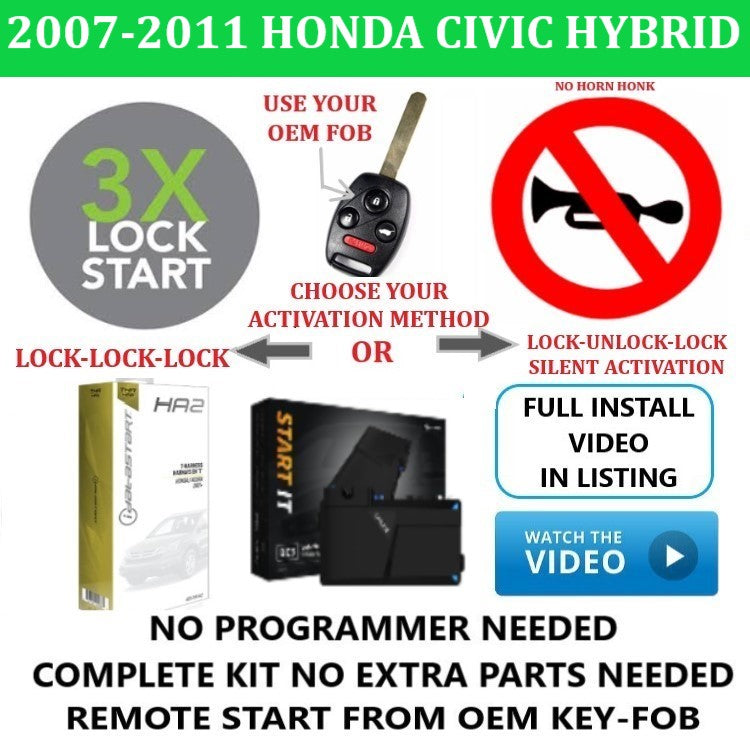 Plug & Play Remote Start From OEM Key Fob 2006-2011 HONDA CIVIC HYBRID | IDATALINK