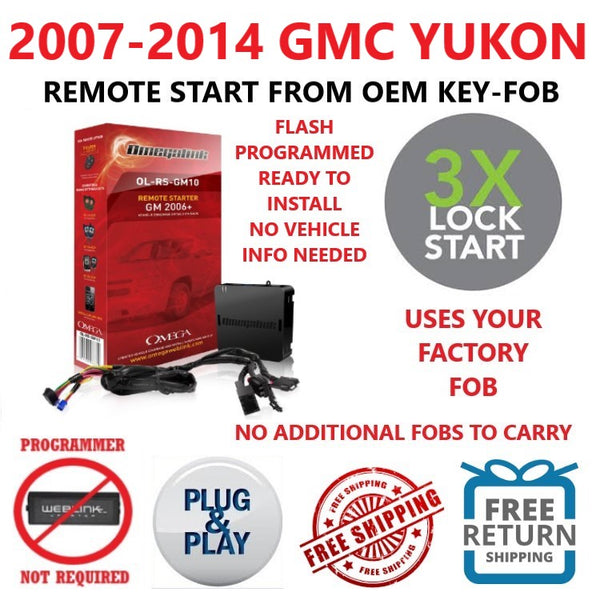 3X LOCK PLUG & PLAY REMOTE START  2007-2014 GMC YUKON | OMEGALINK