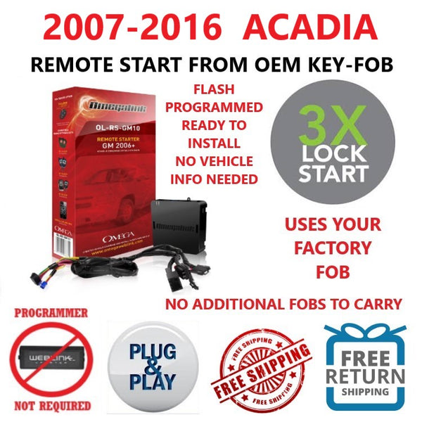 3X LOCK PLUG & PLAY REMOTE START  2007-2016 GMC ACADIA | OMEGALINK