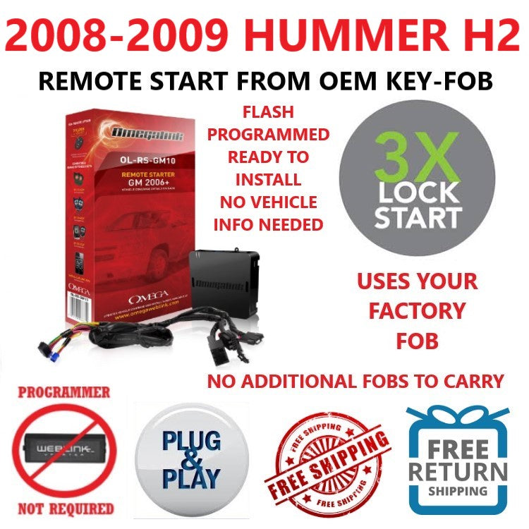 3X LOCK PLUG & PLAY REMOTE START 2008-2009 HUMMER H2 | OMEGALINK