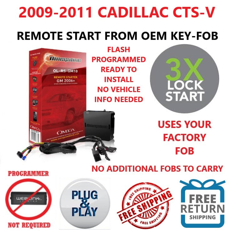 3X LOCK PLUG & PLAY REMOTE START  2009-2011 CADILLAC CTS-V | OMEGALINK