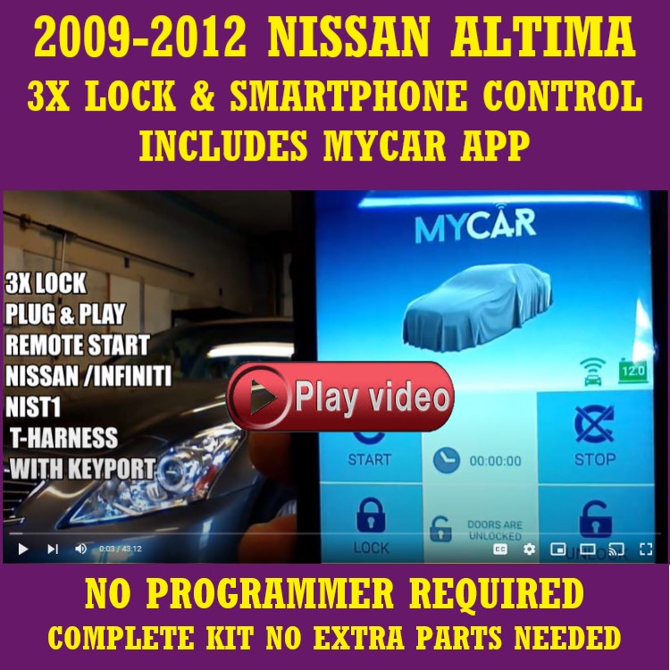Plug & Play Remote Start 2009-2012 NISSAN ALTIMA includes MYCAR SMARTPHONE APP | FORTIN