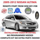 Plug and Play Remote Start  fits 2009-2012 Nissan Altima | FORTIN