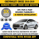 Plug and Play 3X Lock Remote Start Kit CHEVROLET CRUZE 2010-2019 Key Start | FORTIN
