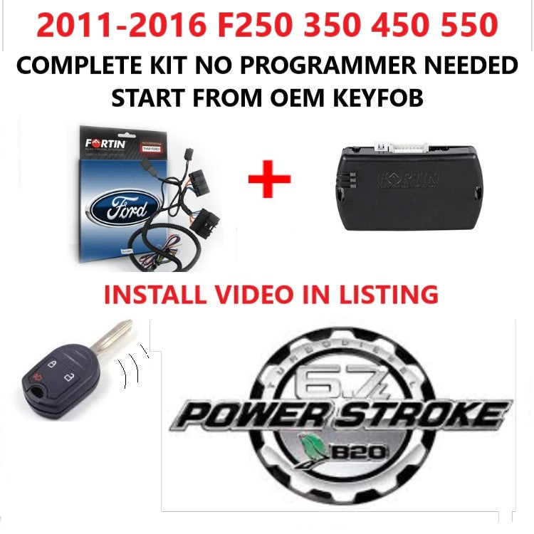 Plug and Play Remote Start 2011-2016 Ford F 250 350 450 550 DIESEL | FORTIN