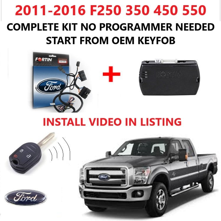 Plug and Play Remote Start 2011-2016 Ford F250 F350 F450 F550 Gas Engine | FORTIN