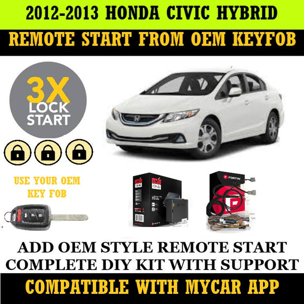 Plug and Play Remote Start Fits 2012-2013 Honda Civic Hybrid Key Start | FORTIN