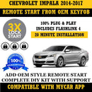 Plug and Play 3X Lock Remote Start Kit CHEVROLET IMPALA 2014-2017 Key Start | FORTIN
