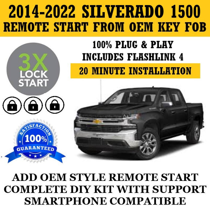 Plug and Play 3X Lock Remote Start Kit 2014 2022 CHEVROLET SILVERADO 1