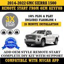 Plug and Play 3X Lock Remote Start Kit 2014-2022 GMC Sierra 1500 Key Start | FORTIN
