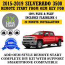 Plug and Play 3X Lock Remote Start Kit 2015-2019 CHEVROLET SILVERADO 3500 Key Start | FORTIN
