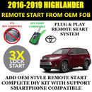 3X LOCK Plug & Play Remote Start 2014-2019 TOYOTA HIGHLANDER Key Start | FORTIN