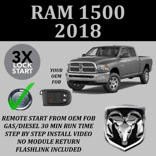 3X Lock Plug and Play Remote Start Kit 2018 RAM 1500 Push to Start | FORTIN