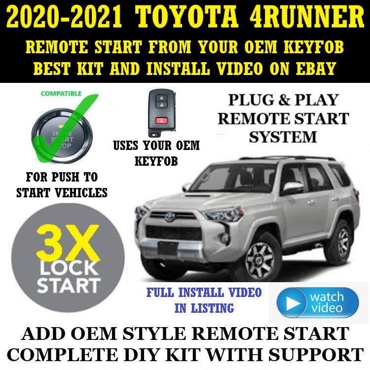 3x LOCK Plug & Play Remote Start 2020-2021 TOYOTA 4RUNNER Push to Start | FORTIN