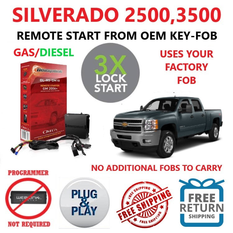 3X LOCK PLUG & PLAY REMOTE START 2007-2014 GMC SIERRA 2500 | OMEGALINK